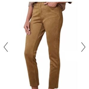 NEW Banana Republic Camel High-Rise Skinny Suede Pants 33/16